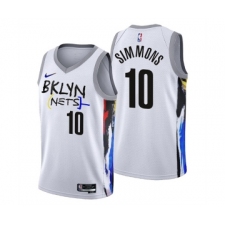Men's Brooklyn Nets #10 Ben Simmons 2022-23 White City Edition Stitched Basketball Jersey