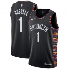 Men's Nike Brooklyn Nets #1 D'Angelo Russell Swingman Black NBA Jersey - 2018 19 City Edition