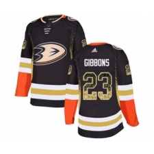 Men's Adidas Anaheim Ducks #23 Brian Gibbons Authentic Black Drift Fashion NHL Jersey