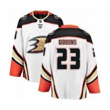 Men's Anaheim Ducks #23 Brian Gibbons Authentic White Away Fanatics Branded Breakaway NHL Jersey