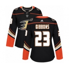 Women's Adidas Anaheim Ducks #23 Brian Gibbons Premier Black Home NHL Jersey