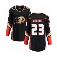Women's Anaheim Ducks #23 Brian Gibbons Authentic Black Home Fanatics Branded Breakaway NHL Jersey