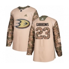 Youth Adidas Anaheim Ducks #23 Brian Gibbons Authentic Camo Veterans Day Practice NHL Jersey