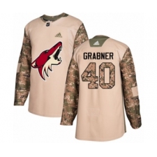 Men's Adidas Arizona Coyotes #40 Michael Grabner Authentic Camo Veterans Day Practice NHL Jersey