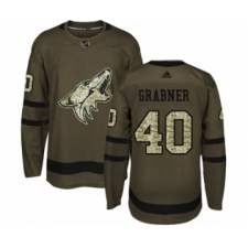 Men's Adidas Arizona Coyotes #40 Michael Grabner Authentic Green Salute to Service NHL Jersey