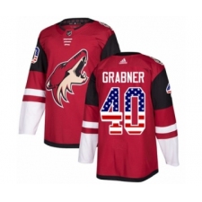 Men's Adidas Arizona Coyotes #40 Michael Grabner Authentic Red USA Flag Fashion NHL Jersey