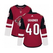 Women's Adidas Arizona Coyotes #40 Michael Grabner Premier Burgundy Red Home NHL Jersey