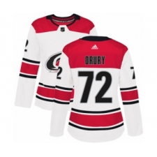 Women's Adidas Carolina Hurricanes #72 Jack Drury Authentic White Away NHL Jersey