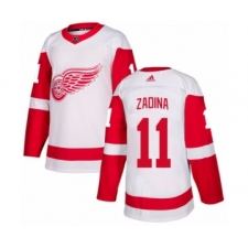 Men's Adidas Detroit Red Wings #11 Filip Zadina Authentic White Away NHL Jersey
