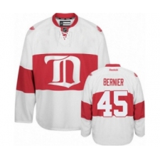 Youth Reebok Detroit Red Wings #45 Jonathan Bernier Authentic White Third NHL Jersey