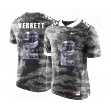 TCU Horned Frogs 2 Jason Verrett Gray With Portrait Print College Football Limited Jersey