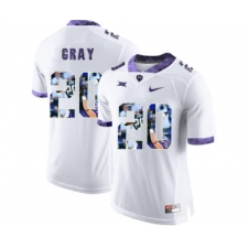 TCU Horned Frogs 20 Deante Gray White With Portrait Print College Football Limited Jersey