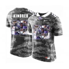 TCU Horned Frogs 26 Derrick Kindred Gray With Portrait Print College Football Limited Jersey