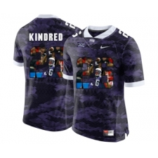 TCU Horned Frogs 26 Derrick Kindred Purple With Portrait Print College Football Limited Jersey