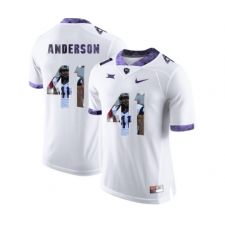 TCU Horned Frogs 41 Jonathan Anderson White With Portrait Print College Football Limited Jersey