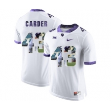 TCU Horned Frogs 43 Tank Carder White With Portrait Print College Football Limited Jersey