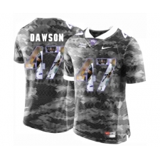 TCU Horned Frogs 47 P.J. Dawson Gray With Portrait Print College Football Limited Jersey