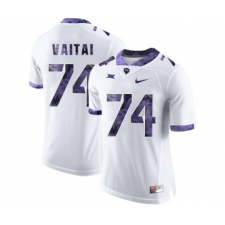 TCU Horned Frogs 74 Halapoulivaati Vaitai White Print College Football Limited Jersey2