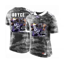 TCU Horned Frogs 82 Josh Boyce Gray With Portrait Print College Football Limited Jersey