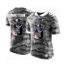 TCU Horned Frogs 9 Josh Doctson Gray With Portrait Print College Football Limited Jersey