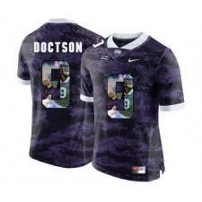 TCU Horned Frogs 9 Josh Doctson Purple With Portrait Print College Football Limited Jersey