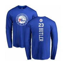 NBA Nike Philadelphia 76ers #23 Jimmy Butler Royal Blue Backer Long Sleeve T-Shirt