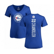 NBA Women's Nike Philadelphia 76ers #22 Wilson Chandler Royal Blue Backer T-Shirt