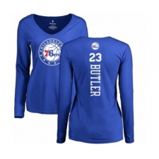 NBA Women's Nike Philadelphia 76ers #23 Jimmy Butler Royal Blue Backer Long Sleeve T-Shirt