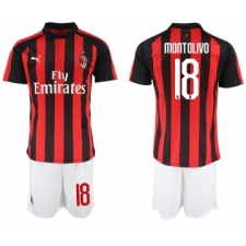 2018-19 AC Milan 18 MONTOLIVO Home Soccer Jersey