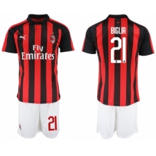 2018-19 AC Milan 21 BIGLIA Home Soccer Jersey