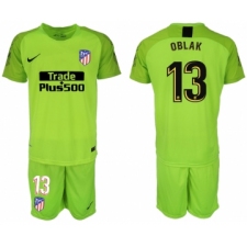 2018-19 Atletico Madrid 13 OBLAK Fluorescent Green Goalkeeper Soccer Jersey