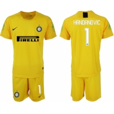 2018-19 Inter Milan 1 HANDANOVIC Yellow Goalkeeper Soccer Jersey
