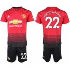 2018-19 Manchester United 22 MKHITARYAN Home Soccer Jersey