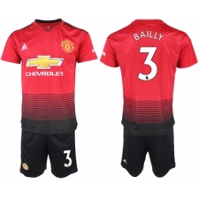 2018-19 Manchester United 3 BAILLY Home Soccer Jersey