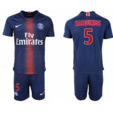 2018-19 Paris Saint-Germain 5 MARQUINHOS Home Soccer Jersey