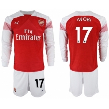 2018-19 Arsenal 17 IWOBI Home Long Sleeve Soccer Jersey