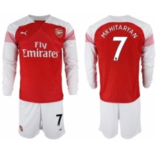 2018-19 Arsenal 7 MKHITARYAN Home Long Sleeve Soccer Jersey