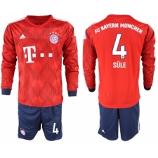 2018-19 Bayern Munich 4 SULE Home Long Sleeve Soccer Jersey