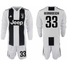 2018-19 Juventus 33 BERNARDESCHI Home Long Sleeve Soccer Jersey
