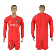 2018-19 New York City FC Red Goalkeeper Long Sleeve Soccer Jersey