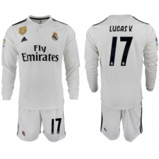 2018-19 Real Madrid 17 LUCAS V. Home Long Sleeve Soccer Jersey