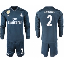 2018-19 Real Madrid 2 CARVAJAL Away Long Sleeve Soccer Jersey