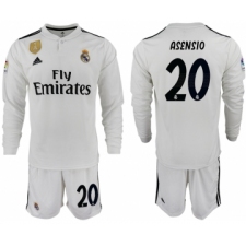 2018-19 Real Madrid 20 ASENSIO Home Long Sleeve Soccer Jersey