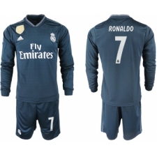 2018-19 Real Madrid 7 RONALDO Away Long Sleeve Soccer Jersey