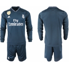 2018-19 Real Madrid Away Long Sleeve Soccer Jersey