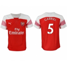 2018-19 Arsenal 5 GABRIEL Home Thailand Soccer Jersey