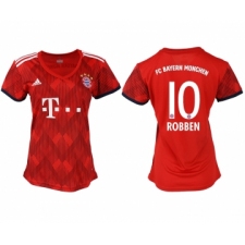 2018-19 Bayern Munich 10 ROBBEN Home Women Soccer Jersey