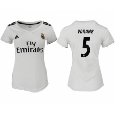 2018-19 Real Madrid 5 VARANE Home Women Soccer Jersey