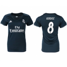 2018-19 Real Madrid 8 KROOS Away Women Soccer Jersey