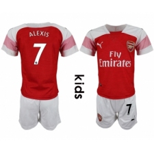 2018-19 Arsenal 7 ALEXIS Home Youth Soccer Jersey